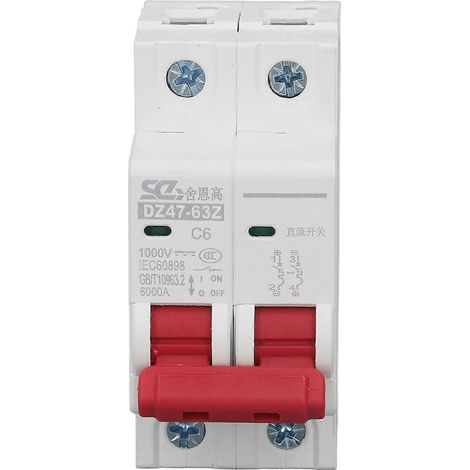 Disjoncteur CC 6000 A, disjoncteur miniature PV 2P 1000 V 6 A