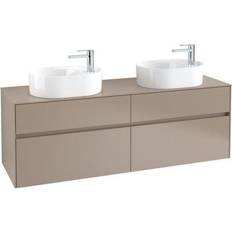 Meuble vasque COLLARO 1600 x 548 x 500 mm, blanc brillant