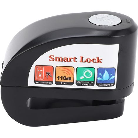 Verrouillage de Disque D'alarme, Verrouillage de Frein à Disque Intelligent, avec Goupille de Verrouillage de 5,5 Mm, Déverrouillage Bluetooth pour Smartphone, Positionnement (1/5)