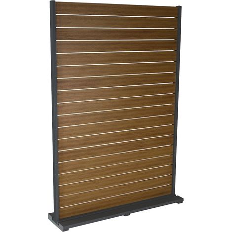 Claustra LOUISIANE en aluminium époxy – Lattes Heat Transfer imitation bois – Finition graphite/chêne – Installation facile et rapide – Proloisirs