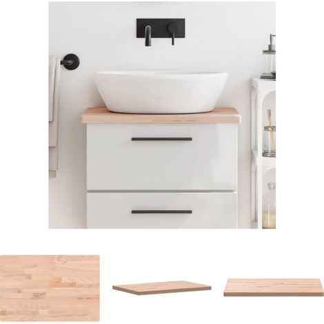 The Living Store Waschtischplatte 60x40x2,5 cm Massivholz Buche - Arbeitsplatten (1/5)