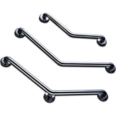 AKW – Barre de maintien coudée 135° en inox poli 400x400mm – Charge maximale 150kg – Finition lisse pour hygiène optimale