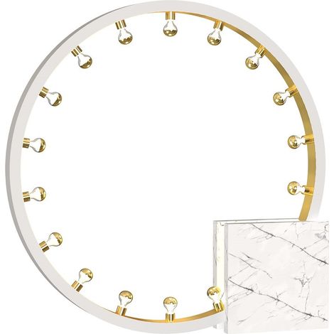 Lampadaire art déco marbre blanc doré anneau lumineux 19xE14 40 W CASSIOPEIA Milagro (1/5)