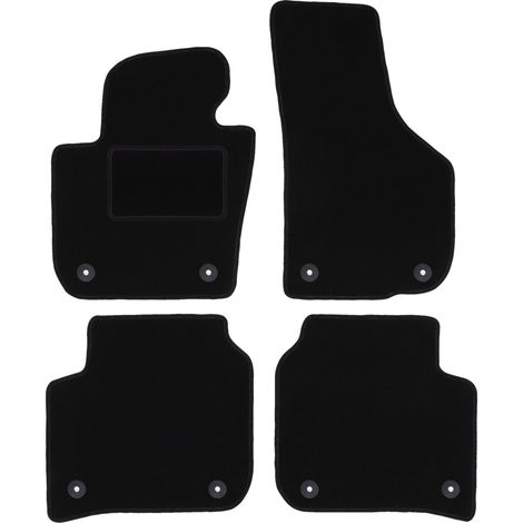 Alfombrillas de terciopelo negro para Skoda Superb II sedán, familiar (2008-2015)