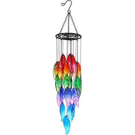Mobiles éoliens en verre de mer pour extérieur, feuilles d'automne, (25 cm) (1/5)