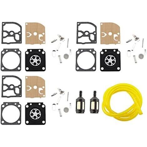 VURAHOME - 3X Carburateur Membrane pour STIHL FS106 FS120 FS108 FS200 FS250 FS350 FS400 FS450 FS480 Zama Carb Coupe-Bordure Débroussailleuse et Filtre à Carburant Tuyau (1/4)