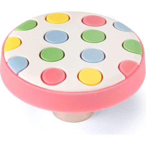 Pomo para Mueble  Estilo Infantil Juvenil  Fabricado en PVC-ZAMAK  Acabado en Multicolor  Medidas 404024 mm  Sistema de Fijación  Incluye Tornillos M4  2 Unidades - (1/2)