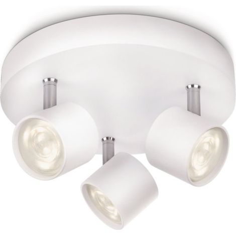 Philips LED Lampada da Soffitto con 3 Spot LED, Alluminio, Bianco (1/5)