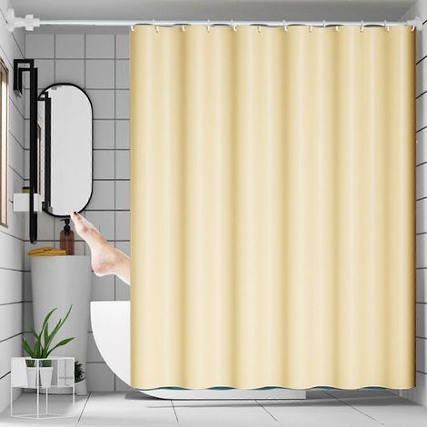 Rideau de douche imperméable imprimé, rideau de douche, rideau de salle de bain, rideau de séparation pour toilettes, sans trous à percer pour les crochets. (1/5)