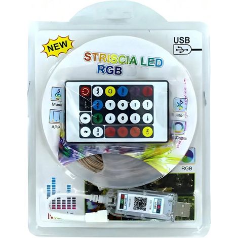 Bande LED RGB - 16 couleurs - 10 mètres - Connexion USB et Bluetooth avec application de contrôle (1/5)