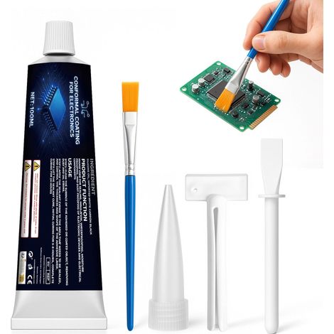 100 ml de revêtement conforme pour l'électronique, le mastic d'étanchéité pour circuit offre des fonctions d'étanchéité, d'isolation, d'étanchéité à l'eau et à la poussière pour assurer le (1/5)