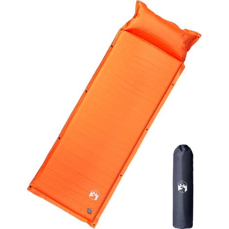 Selbstaufblasende Isomatte mit Kissen Orange