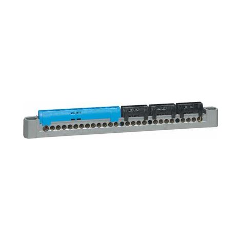 Bornier de répartition IP2X terre - 3P+N - 1 connexion 4mm² à 25mm² - vert - longueur 227mm - LEGRAND