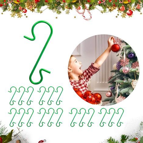 100 crochets de Noël,Crochet en métal de Noël,Boules Noël en Forme de S,Attache Boule de Noel,Cintres pour décoration de Noël Sapin de Noel,crochets pour boules de Noël,Crochets d'Ornement de Noël (1/5)