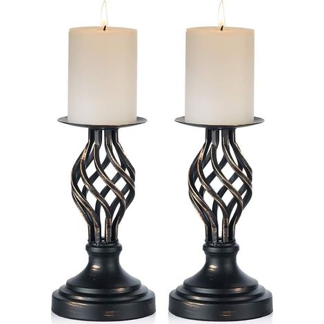 JSSEVN-Bougeoir en Métal Noël Pâques Décoration d'intérieur Salon Mantel Fête Table de Mariage Centre de Table, 2 Pièces (21cm) (1/5)