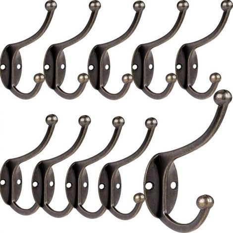 Patères murales vintage en inox cuivré – Lot de 10 crochets design rétro pour porte, salle de bain et cuisine (1/4)