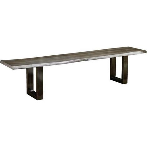 Baumbank Sheesham 160x38x45 smoked oak lackiert Plattenstärke 3,5cm FREEFORM 0307