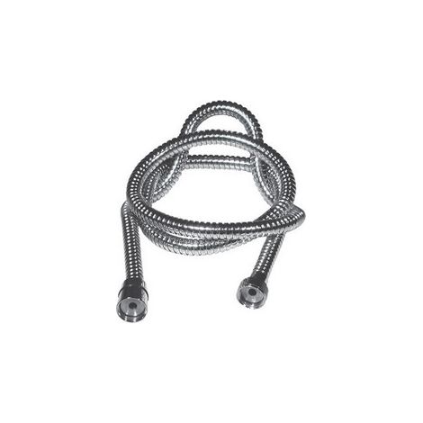 Tubo flessibile doccia doppia aggraffatura 2 mt.con attacco conico in ottone cromo (1/2)