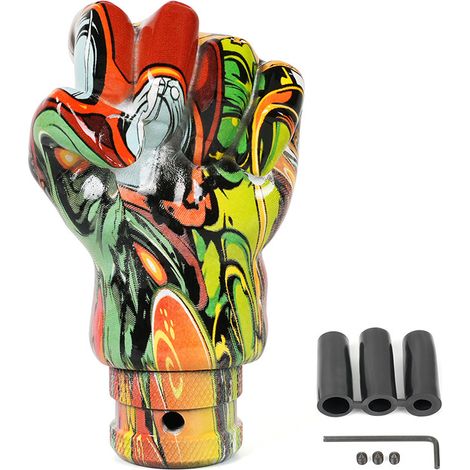 Auto-Tuningteile: Handförmiger Graffiti-Schaltknauf aus Kunstharz, faustförmiger Schalthebel, personalisierter Schalthebel – grün (1/4)