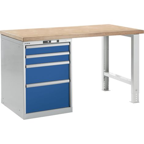 LISTA, Établi modulaire, hauteur 840 mm, caisson à poser, 4 (1/3)