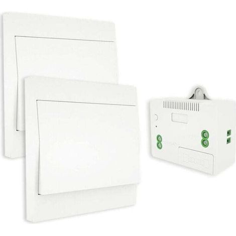 Interruttore wireless, senza batteria, telecomando bidirezionale da parete, interruttore da parete autoalimentato, senza cablaggio, trasmettitore da pannello a parete (kit bidirezionale), impermeabile (1/4)