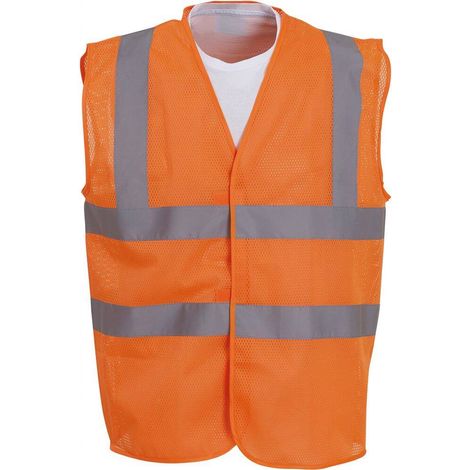 Gilet giallo alta visibilità con rete traspirante YOKO Arancione XL (1/2)