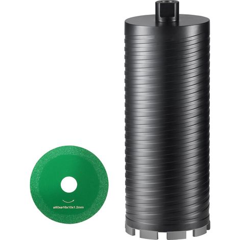 10,8 cm Diamantkernbohrer, Nass-/Trockeneinsatz für Ziegel und Blocksteine, 24,1 cm Bohrtiefe, 1,6 cm-11 Innengewinde, lasergeschweißt, mit Pilotadapter und Sägeblatt. (1/5)