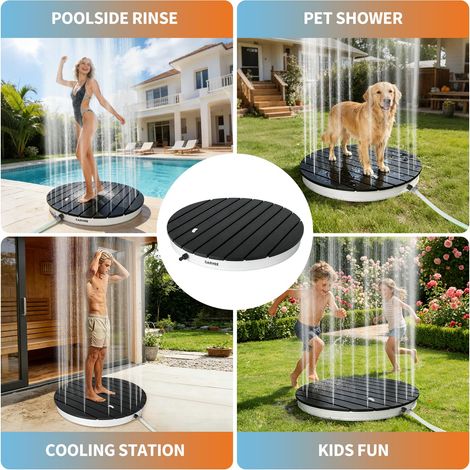 Ground Spray - Round Shape - Black Finish, WPC Wood-Plastic - for Garden, Lawn, Irrigation (1/5)