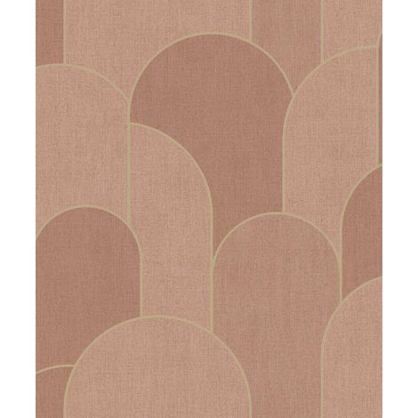 Papier peint arches art déco rose terracotta doré (1/2)