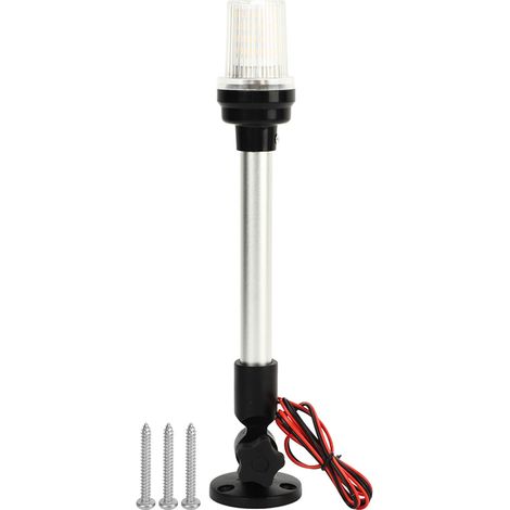 Feu De Poupe Bateau - 12 Pouces - LED 63 Diodes - Visibilité 3 Mille Nautiques - Réglable 180° - Rabattable - IP66 Étanche - Alliage D'aluminium - PC - Pour Bateaux De Pêche Yachts Navires - 1 Pièce (1/5)