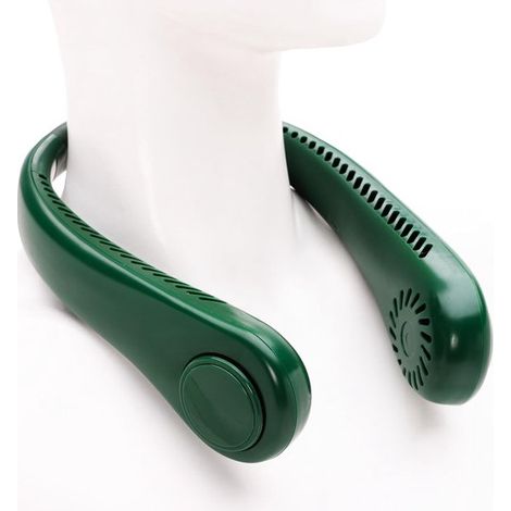 Ventilador de cuello recargable manos libres,Flujo de aire de 360° para uso en interiores y exteriores,1 color seleccionado al azar (1/2)