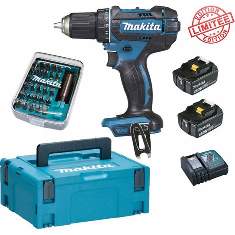 Perceuse visseuse Makita 18V 62Nm DDF482 + 2 batt 5 Ah + 30 embouts de vissage + porte-embout magnétique Edition Limitée (1/2)