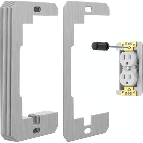 Juego de 10 piezas, sellos para placas de pared, sellos para enchufes, placa metálica alisadora para reparación de enchufes, para fijar enchufes sueltos y cajas eléctricas.