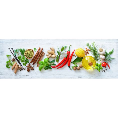 Tableau sur toile épices colorées 30x97 cm - Impression sur Toile Murale Décorative - Image imprimée en HD sur Toile - Toile sur Châssis en Bois FSC - Fabriqué en France (1/5)