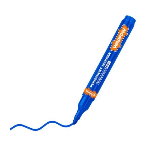 Rotulador Permanente WADFOW Caja 12 Und Azul Punta Fibra 2-3mm (1/2)