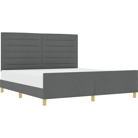 Maison Exclusive - Bettgestell mit Kopfteil Dunkelgrau 180 x 200
