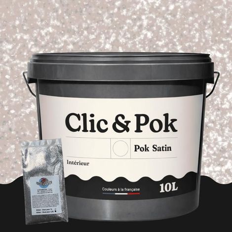 Peinture Effet Pailleté pour Murs & Plafonds - POK PAILLETTE - 10L - Rose Poudré (1/4)