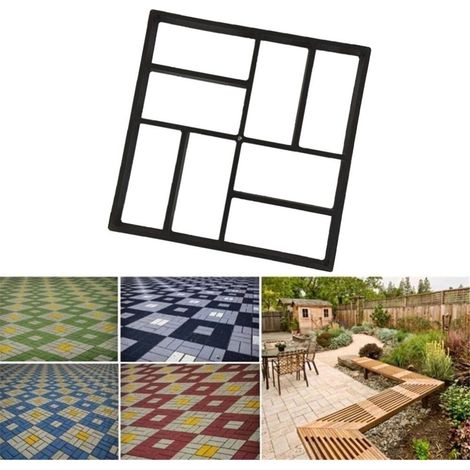 Stampo per pavimentazione in cemento Toivize 40x40x4cm - Nero - Plastica PP resistente - Decorazione da giardino, vialetto paesaggistico, antiscivolo, riutilizzabile 1600 volte (1/5)