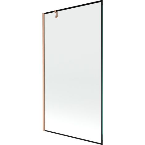 Mexen Next Badewannenabtrennung 1-flügelig 100 x 150 cm, schwarzes Muster, gebürstetes Kupfer - 895-100-000-00-70-65 (1/5)