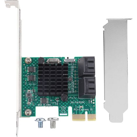 SATA III 4-Port PCI Express Erweiterungskarte, 6 Gbit/s Adaptercontroller für Festplatten (1/5)