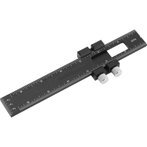 T-Winkel-Holzbearbeitungslineal aus Aluminiumlegierung mit verstellbarem Schiebeanschlag, Anreiß- und Markierungslineal mit metrischer und Zoll-Skala (6 Zoll). (1/5)