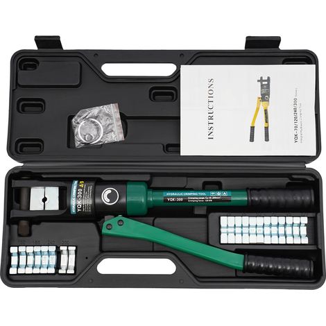 Pinza crimpatrice idraulica manuale, forza di crimpatura 120 kN, versatile con 11 matrici, verde (1/2)