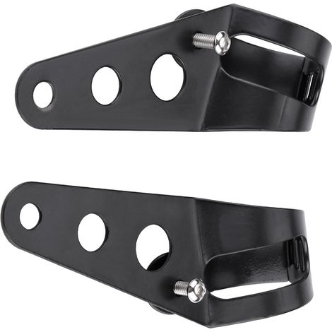 Motorradscheinwerferhalterung 35–43 mm, schwarzer Gabelflansch, Klemmensatz für Chopper Cafe Racer (1/5)