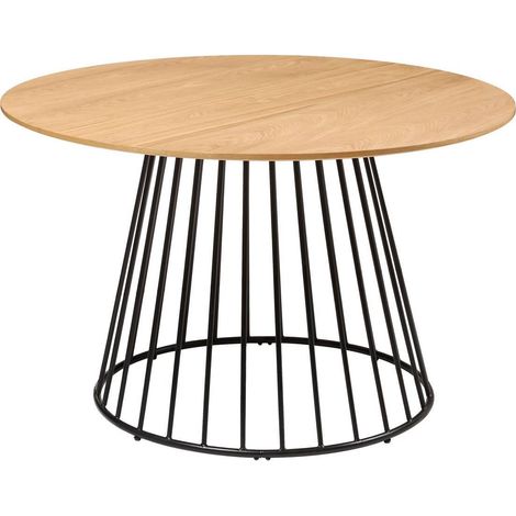 Table à manger ronde avec pieds en métal noir - Diamètre 120 x Hauteur 75 cm (1/4)