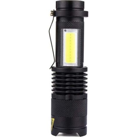 Mini linterna LED recargable USB-C, con zoom, 3 modos de iluminación, linterna portátil para acampar, senderismo, emergencias, correr y ciclismo [Clase energética A] - Crezuo