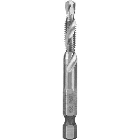Foret Taraud M6 - Acier Rapide HSS - Queue Hexagonale 6.35mm - Évaporation Des Copeaux Internes - Longueur 15mm (1/5)