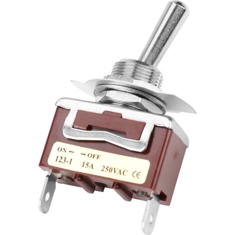 15A 250V Ein/Aus-Taster, Wippschalter, 2-polig, 2 Positionen, 12 mm (1/5)