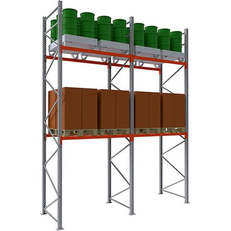 Rack à palettes 2 niveaux - Élément suivant : 3500x2700x1100mm - Utilisable uniquement avec un module de départ - RACK900/2N/35/27/S