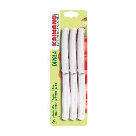 COLTELLO DA TAVOLA SEGHETTATO manico bianco