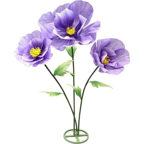 Grande Fleur Artificielle Géante, Fleur Géante en Papier Fabriquée à La Main pour Mariage avec Base sur Pied Ensemble de Fleurs 3D Réalistes Décoration pour la Maison Mariage d'anniversaire (1/5)